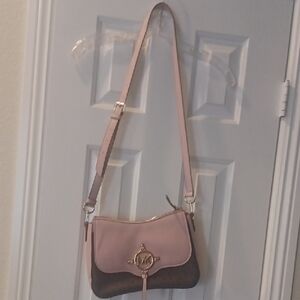 Michael Kors Elegant Pink and Brown Crossbody Bag